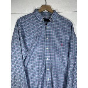 Ralph Lauren Polo LT/GL Large Tall Classic Plaid Green Blue Pink Long Sleeve
